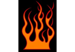 Sticker flamme orange