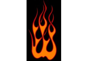 Sticker flamme orange