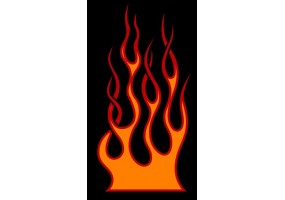 Sticker flamme orange