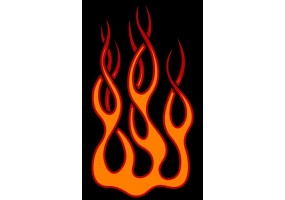 Sticker flamme orange