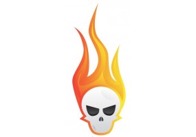 Sticker flamme tête de mort