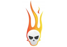 Sticker flamme tête de mort