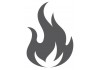 Sticker flamme gris