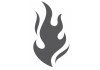 Sticker flamme gris