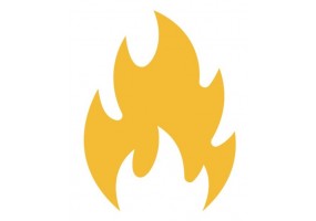 Sticker flamme jaune