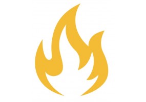 Sticker flamme jaune