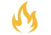 Sticker flamme jaune