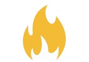 Sticker flamme jaune