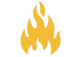 Sticker flamme jaune