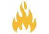 Sticker flamme jaune