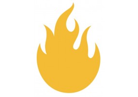 Sticker flamme jaune