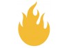 Sticker flamme jaune