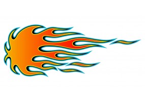 Sticker flamme orange