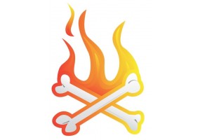 Sticker mural flamme os