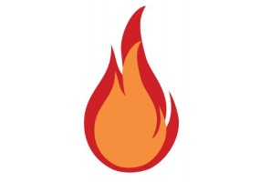 Autocollant flamme rouge et orange