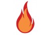 Autocollant flamme rouge et orange