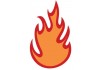 Stickers muraux flamme rouge et orange
