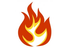 Autocollant flamme rouge jaune