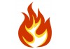 Autocollant flamme rouge jaune