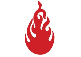 Autocollant mural flamme rouge