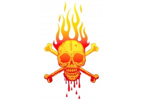 Sticker flamme tête de mort