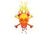 Sticker flamme tête de mort moto