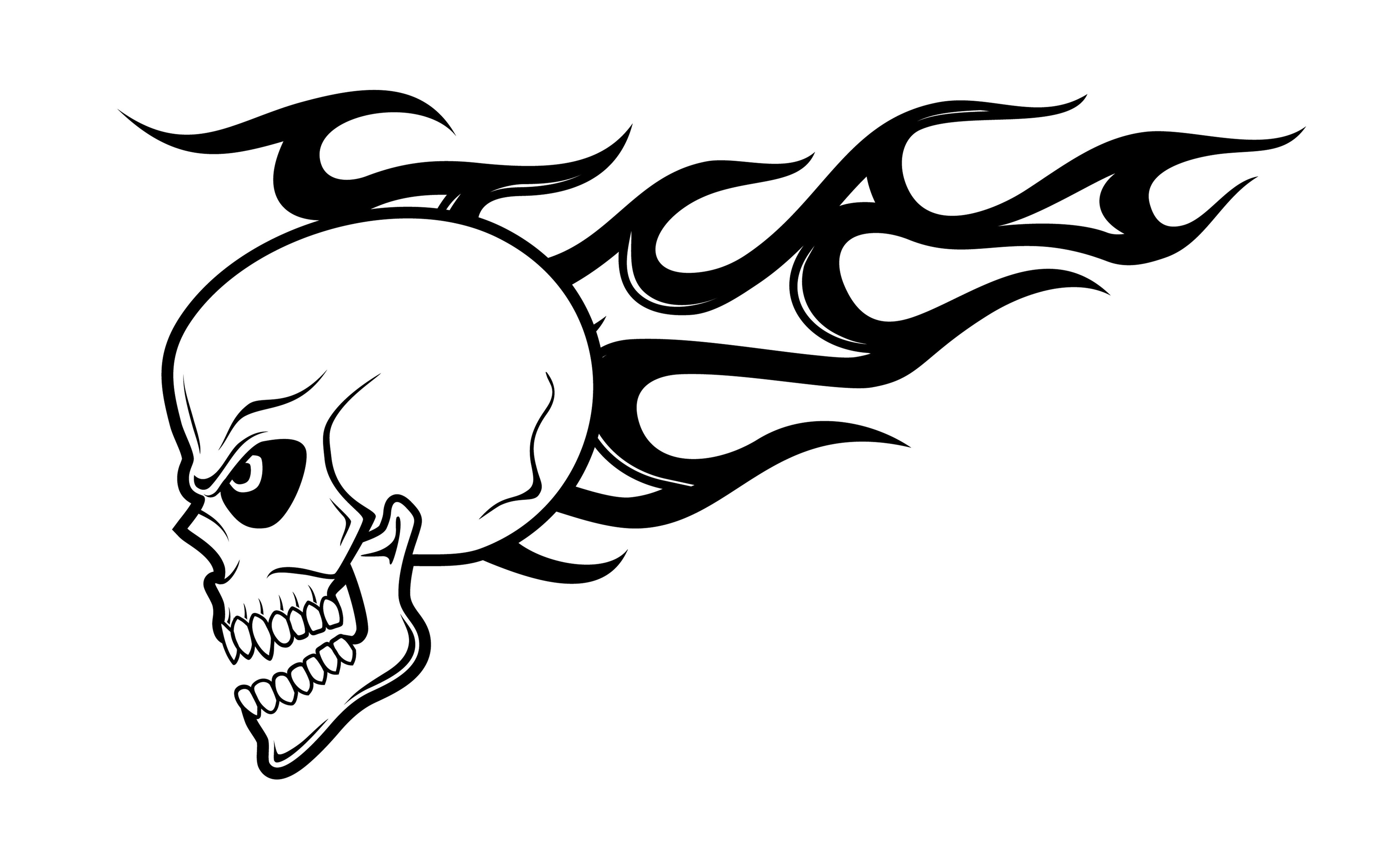 Stickers Deco Flamme Tete De Mort Noir Stickers Deco Flamme Tete De Mort Noir
