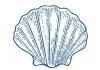 Sticker marin coquillage bleu