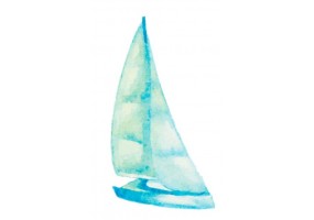 Sticker marin bateau aquarelle