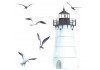 Sticker marin phare noir et blanc