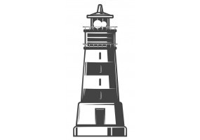 Sticker marin phare noir et blanc