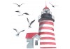 Sticker marin phare rouge et blanc