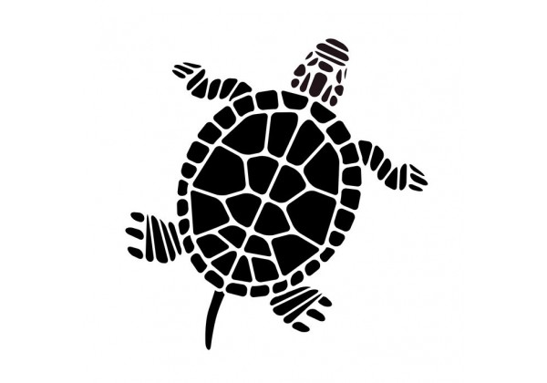 Sticker marin tortue noir et blanc