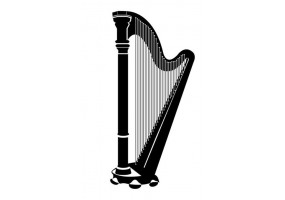 Sticker musique instrument harpe