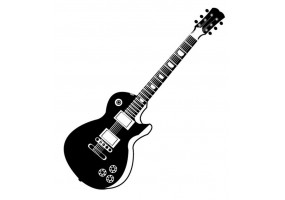 Sticker musique guitare noire et blanche