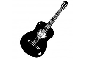 Sticker musique guitare sèche