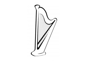 Sticker musique guitare harpe