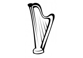 Sticker musique harpe