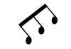 Sticker note de musique noire