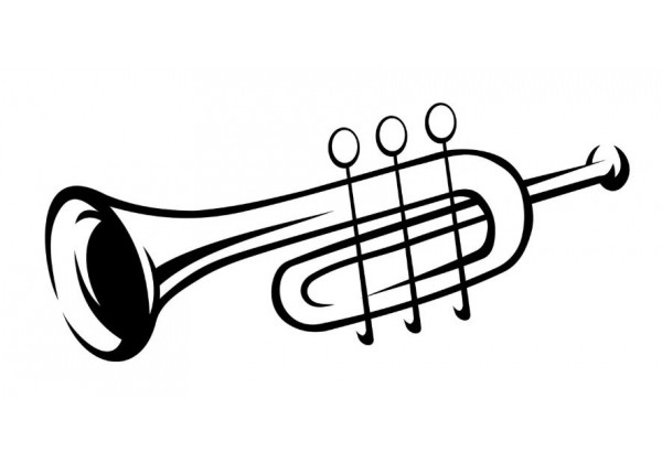 Autocollant Deco Application Argent instrument trompette dans 7 Taille waehlbar ap0667