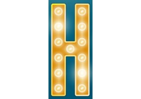 Sticker cinéma lumière lettre H