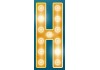 Sticker cinéma lumière lettre H