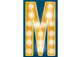 Autocollant cinéma lettre jaune M