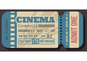 Sticker cinéma ticket américain cinéma