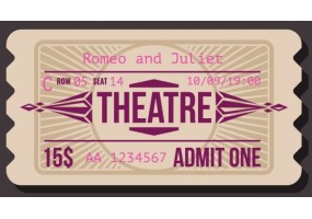 Sticker cinéma ticket américain théâtre 