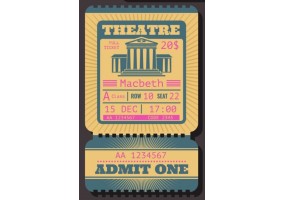 Sticker cinéma ticket américain théâtre