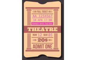Sticker cinéma ticket américain théâtre