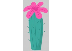 Sticker cactus fleur rose