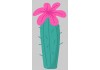 Sticker cactus fleur rose