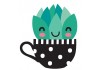 Sticker cactus motif noir et blanc